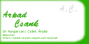 arpad csank business card